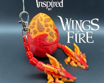 Sky wing  inspired by wings of fire keychain with egg