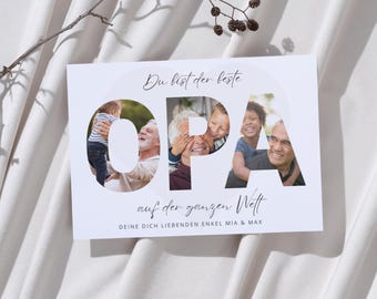 Personalized gift for grandpa | Edit your own Canva template | Photo collage for grandpa | Gift idea for Christmas & birthday