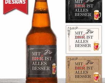 Gift Beer Bottle Bundle – 3 Label Designs | Perfect for him | DIY Beer Gift | Digital Download
