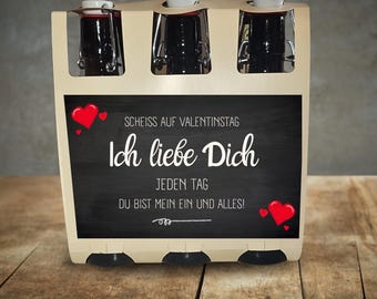 Beer Gift Love | Digital Download for Six-Pack Sleeve | Screw Valentine's Day, I love you every day | Gift for Men