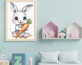 Picture children's room, wall pictures, posters A4 & A3, children's posters, baby animals, animal print children's room