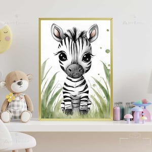 Cuadro habitación infantil, cuadros de pared, carteles A4 y A3, carteles infantiles, animales bebes, animal print habitación infantil