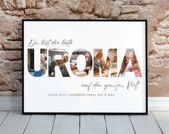 Personalized gift for great-grandma | Edit your own Canva template | Photo collage for great-grandma | Gift idea for Christmas & birthday