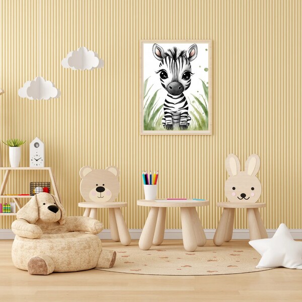 Picture children's room, wall pictures, posters A4 & A3, children's posters, baby animals, animal print children's room