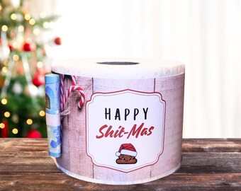 Funny Christmas gift: Happy Shit-Mas – Printable template as a DIY cash gift or Christmas decoration | Digital download