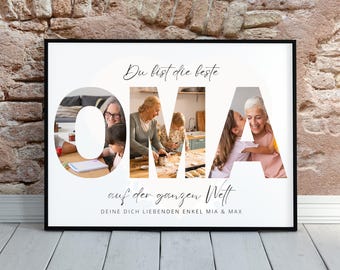 Personalized gift for grandma | Edit your own Canva template | Photo collage for grandma | Gift idea for Christmas & birthday