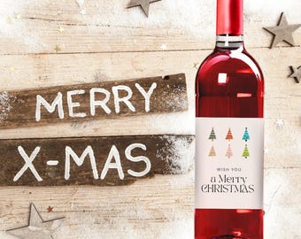 Christmas Wine Label Printable PDF | Wine Bottle Label | Christmas Gift for Wine Lovers | DIY Digital Download