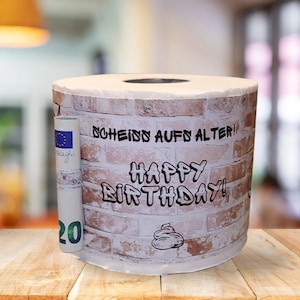 Lustiges Geldgeschenk: Scheiß aufs Alter – WC Papier Vorlage mit Schlaufen | Wunscherfüller |Digitaler Download für witzige DIY-Geschenke