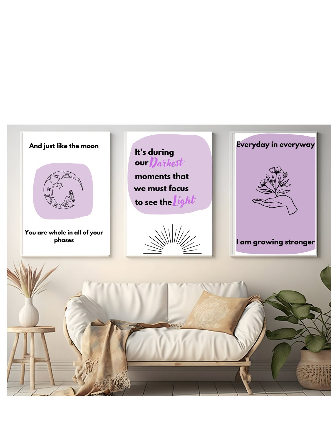 Daily Inspirational Printable Wall Art/ Set of 3 Digital Download ...