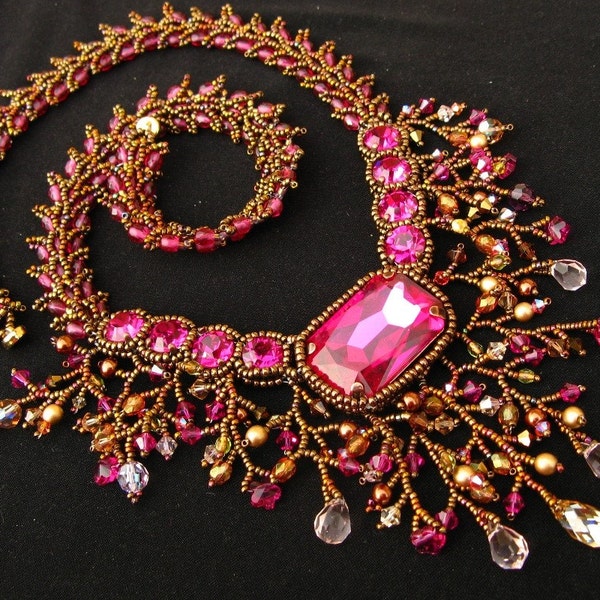 RESERVED for bykylesmom - Majestic Magenta Necklace
