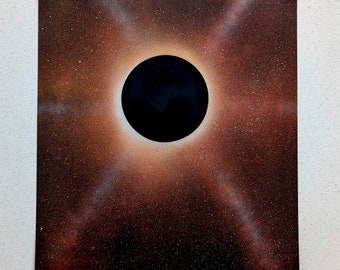 Eclipse spray paint art by Tim Archer