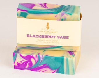 Blackberry Sage Goats Milk Soap - Handmade, Artisan, Sensitive Skin, Cold Process