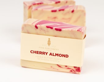 Cherry Almond Soap - Handmade Soap, Gift Soap, Soap for Women, Vegan Soap, Stocking Stuffer