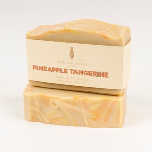 Pineapple Tangerine Soap Handmade Cold Process Soap, Shea Butter, Bar Soap, Summer Soap image 1