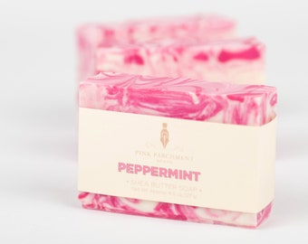Handmade Peppermint Shea Butter Soap – Cold Process, Invigorating Scent