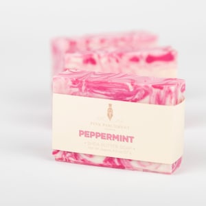 Handmade Peppermint Essential Oil Soap: All Natural Artisan Soap made with Shea Butter
