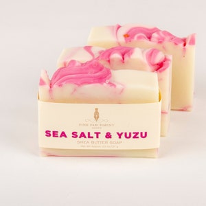 Sea Salt and Yuzu Soap Handmade Sea Salt Bar Soap Cold Process Shea Butter Soap Vegan Soap image 3