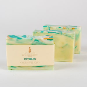 Citrus Soap - Handmade Bar Soap - Shea Butter Soap - Vegan - Moisturizing - Mothers Day Gift - Stocking Stuffer
