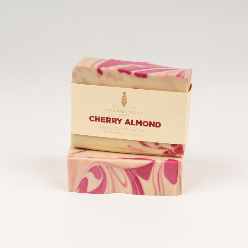 Cherry Almond Soap Handmade Soap, Gift Soap, Soap for Women, Vegan Soap, Stocking Stuffer image 4