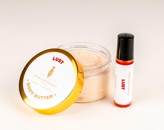 Lust Gift Set - Roll On Perfume & Body Butter, Mothers Day Gift, Girlfriend Gift
