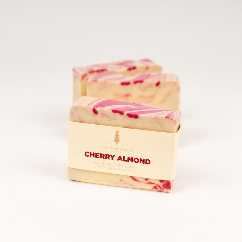 Cherry Almond Soap Handmade Soap, Gift Soap, Soap for Women, Vegan Soap, Stocking Stuffer image 1