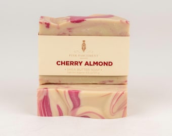 Cherry Almond Shea Butter Soap - Handmade Vegan Bar Soap