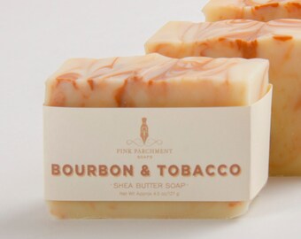 Bourbon Tobacco Handmade Soap: Shea Butter, Vegan Soap for Men