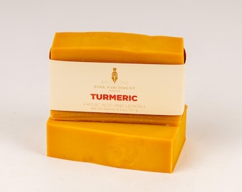 Handmade Turmeric Soap Bar | Kojic Acid, Lemon Essential Oil, All Natural Face Soap