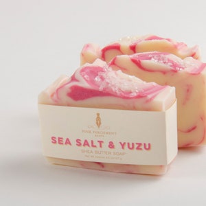 Sea Salt and Yuzu Soap Handmade Sea Salt Bar Soap Cold Process Shea Butter Soap Vegan Soap image 8