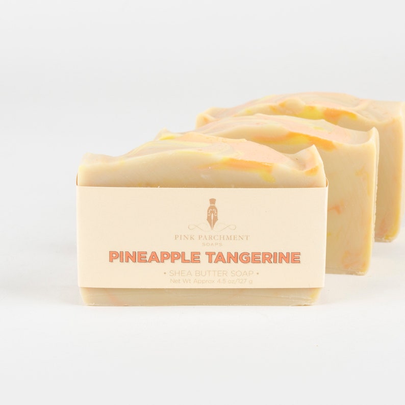 Pineapple Tangerine Soap Handmade Cold Process Soap, Shea Butter, Bar Soap, Summer Soap image 2