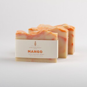 Mango Soap Homemade Bar Soap, Cold Process Soap, Shea Butter Soap, Vegan Soap image 2