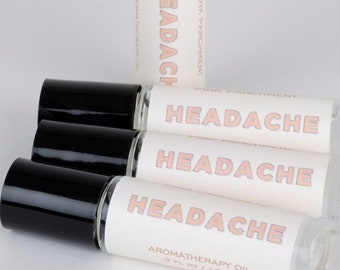 Headache Relief Roll On - Headache Roller, Aromatherapy, Essential Oil Blend, All Natural