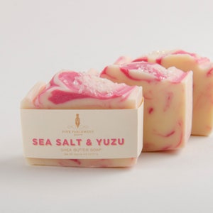 Sea Salt and Yuzu Soap Handmade Sea Salt Bar Soap Cold Process Shea Butter Soap Vegan Soap image 5