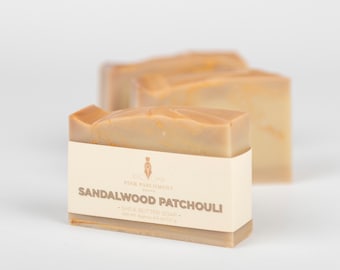 Sandalwood Patchouli Soap - Homemade Soap - All Natural Soap Bar - Cold Process Soap - Shea Butter Soap - Mans Soap - Stocking Stuffer