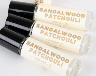 Sandalwood Patchouli Perfume Oil: Unisex Roll On Cologne