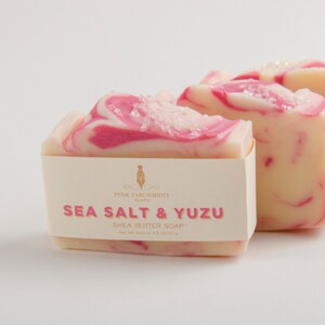 Sea Salt and Yuzu Soap Handmade Sea Salt Bar Soap Cold Process Shea Butter Soap Vegan Soap image 7