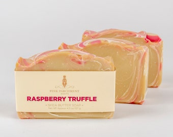 Raspberry Truffle Soap - Handmade Soap, Cold Process Bar Soap, Vegan Soap, Mothers day Gift For Her