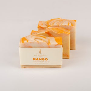 Mango Soap Homemade Bar Soap, Cold Process Soap, Shea Butter Soap, Vegan Soap image 3