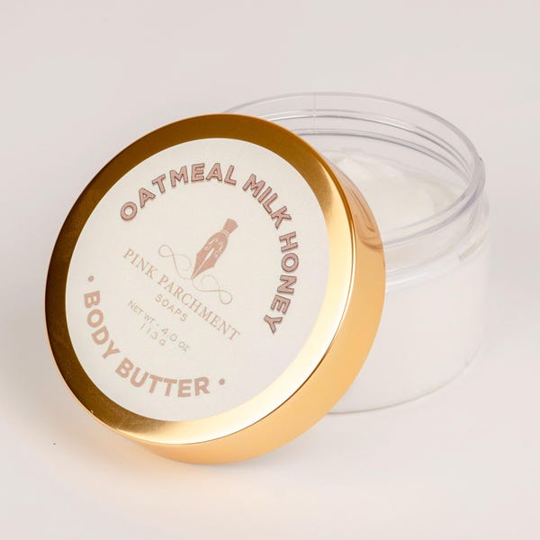 Oatmeal Milk and Honey Body Butter - Natural Shea and Cocoa Butter, 4 oz