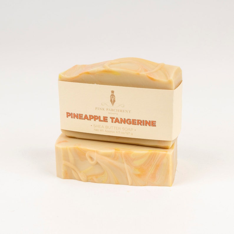 Pineapple Tangerine Soap Handmade Cold Process Soap, Shea Butter, Bar Soap, Summer Soap image 1