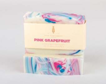 Pink Grapefruit Soap - Handmade Soap, Vegan Soap, Spring Soap, Shea Butter Soap