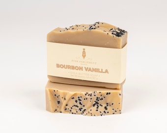 Bourbon Vanilla Soap: Cedarwood & Musk Scent - 4.5 oz Bar