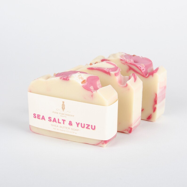 Sea Salt and Yuzu Soap Handmade Sea Salt Bar Soap Cold Process Shea Butter Soap Vegan Soap image 9