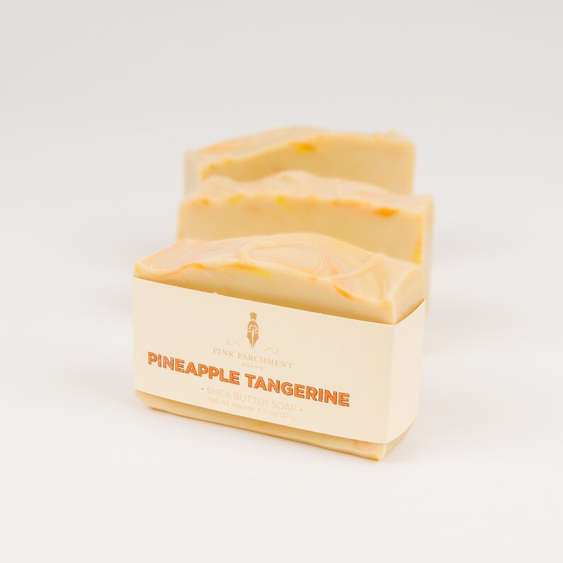 Pineapple Tangerine Soap Handmade Cold Process Soap, Shea Butter, Bar Soap, Summer Soap image 5