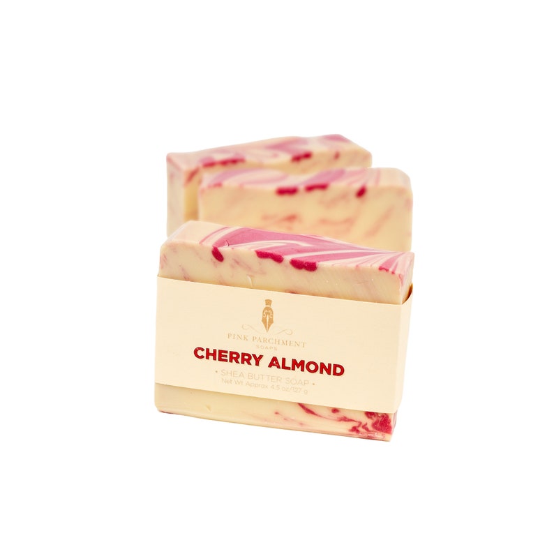 Cherry Almond Soap Handmade Soap, Gift Soap, Soap for Women, Vegan Soap, Stocking Stuffer image 5