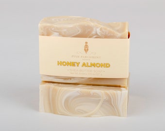 Honey Almond Handmade Bar Soap - Handmade Cold Process Bar Soap - Shea Butter Soap - Sensitive Skin - Stocking Stuffer