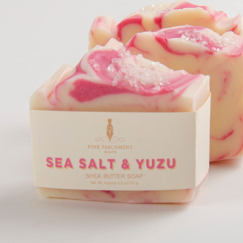 Sea Salt and Yuzu Soap Handmade Sea Salt Bar Soap Cold Process Shea Butter Soap Vegan Soap image 4