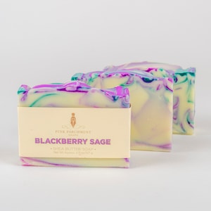 Blackberry Sage Soap - Handmade Cold Process Bar Soap, Vegan Soap, Gentle Soap