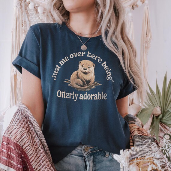 Otterly Adorable Unisex Softstyle T-Shirt, Cute Animal Tee for Summer Casual Wear, Fun Gift for Animal Lovers in Sizes S-4XL
