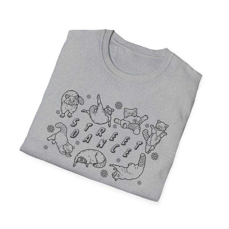 Street Dance Raccoons T-Shirt Retro 80s Style Fun Graphic Tee Casual Wear Animal Lover Gift image 7